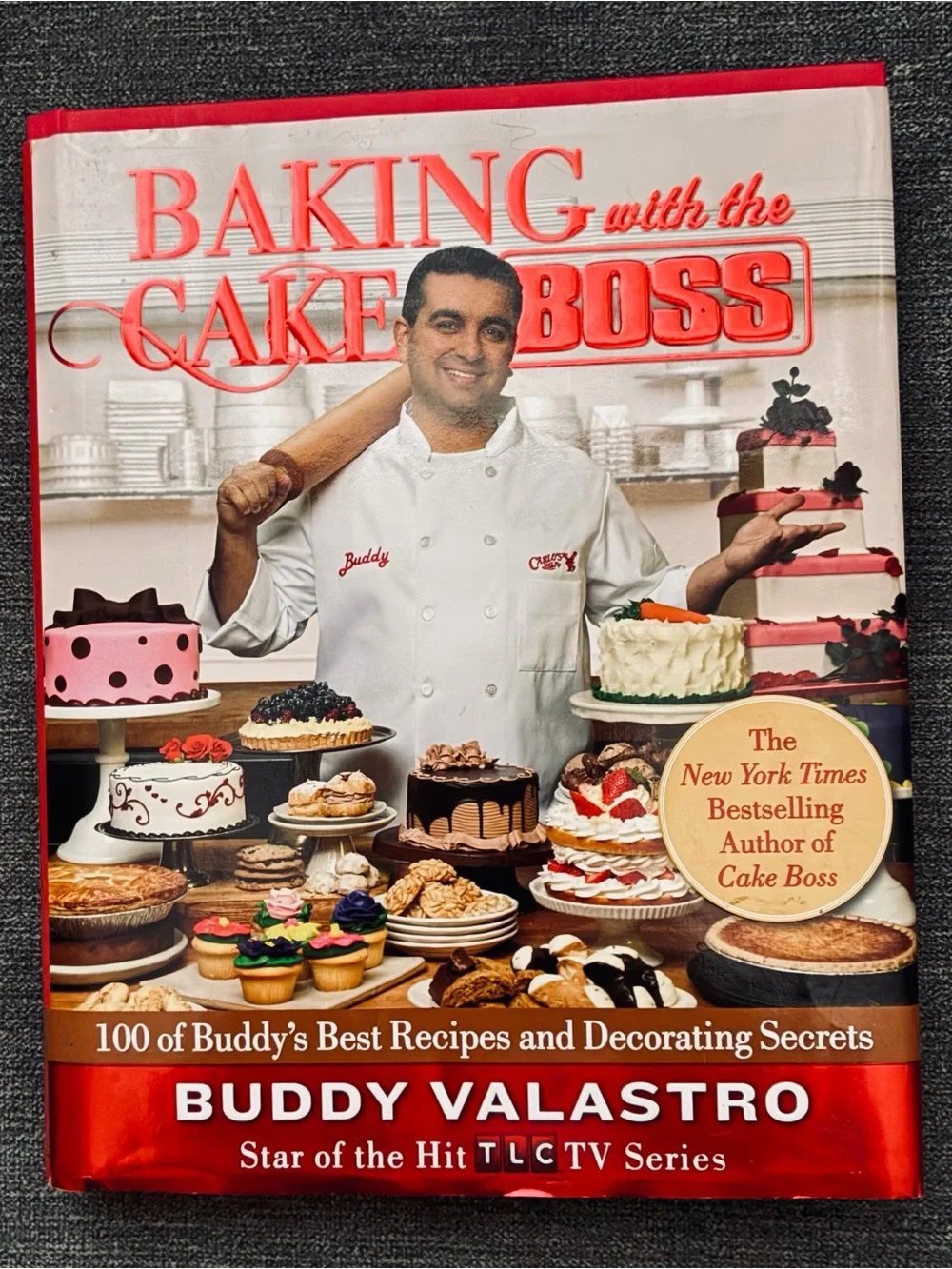 Baking with the Cake Boss Cookbook by Buddy Valastro - Red/White Cover